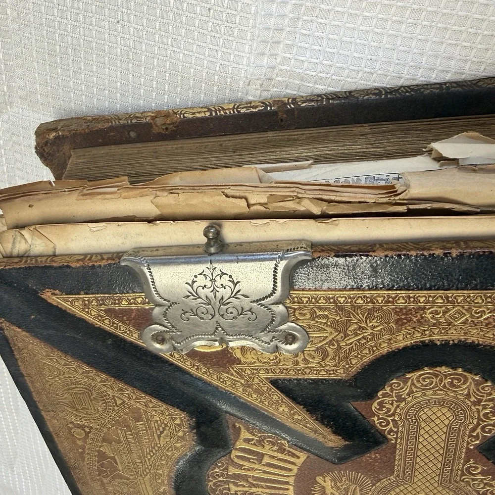 Antique 1800s German‎ Holy Bible Heilige Schrift Scripture Leather Rough Book